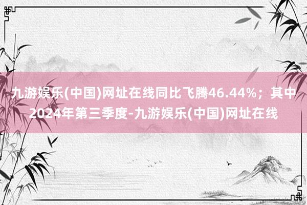 九游娱乐(中国)网址在线同比飞腾46.44%；其中2024年第三季度-九游娱乐(中国)网址在线