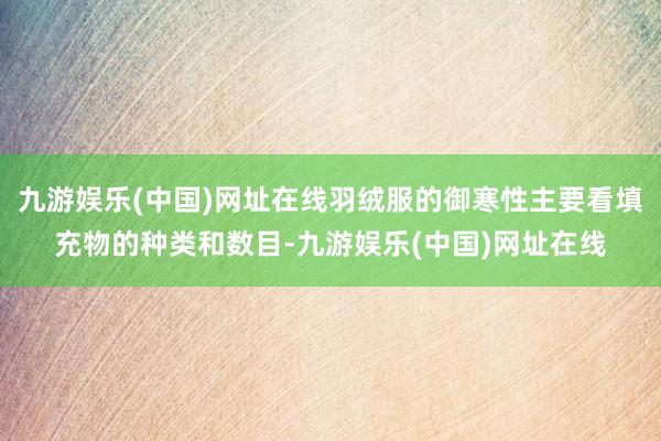 九游娱乐(中国)网址在线羽绒服的御寒性主要看填充物的种类和数目-九游娱乐(中国)网址在线