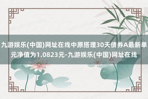 九游娱乐(中国)网址在线中原搭理30天债券A最新单元净值为1.0823元-九游娱乐(中国)网址在线