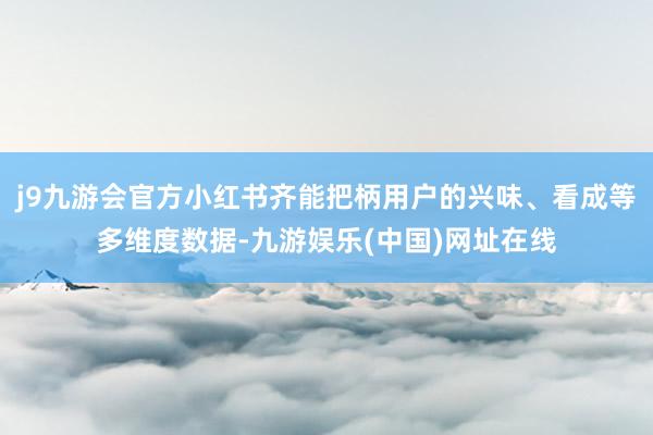 j9九游会官方小红书齐能把柄用户的兴味、看成等多维度数据-九游娱乐(中国)网址在线