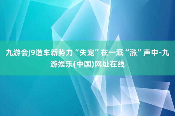 九游会J9造车新势力“失宠”在一派“涨”声中-九游娱乐(中国)网址在线