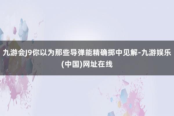 九游会J9你以为那些导弹能精确掷中见解-九游娱乐(中国)网址在线